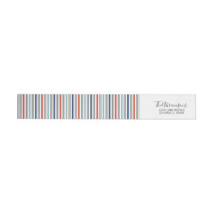 Holiday Modern Stripes Wraparound Address Label