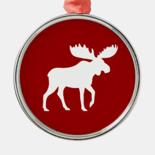 Holiday Moose Metal Ornament