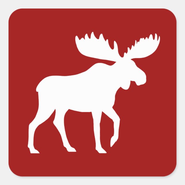Holiday Moose Square Sticker (Front)