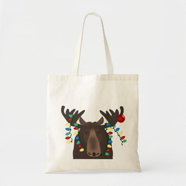 Holiday Moose Tote Bag (Front)