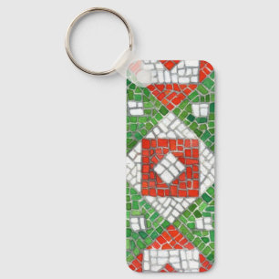 HOLIDAY MOSAIC Aluminium Rectangle Keychain