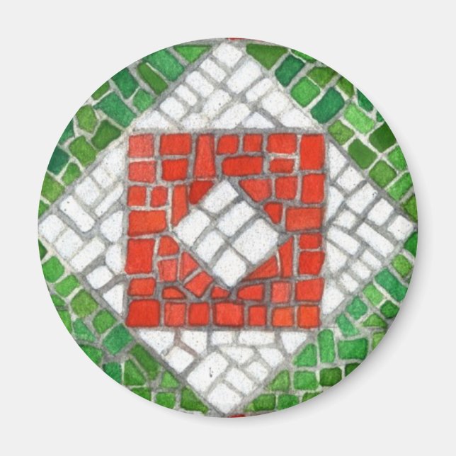 HOLIDAY MOSAIC Circle Magnet (Front)