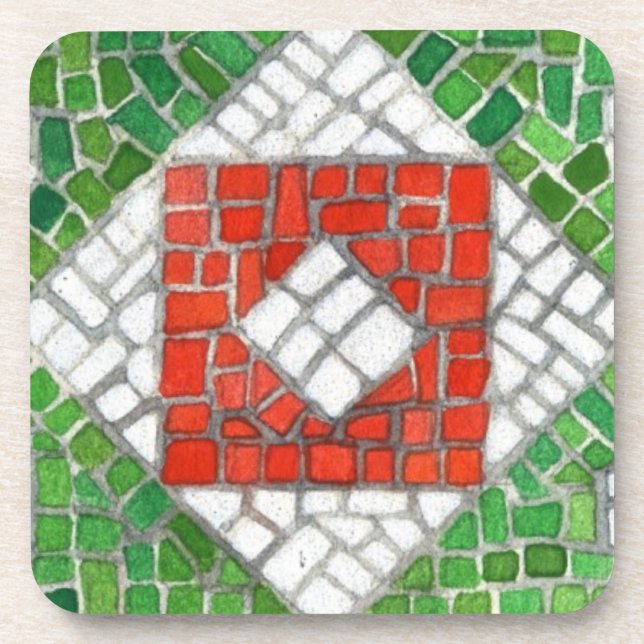 HOLIDAY MOSAIIC Hard Plastic Coasters (Front)