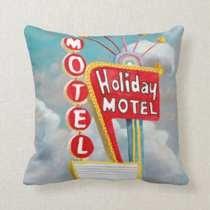 Holiday Motel Sign Cushion