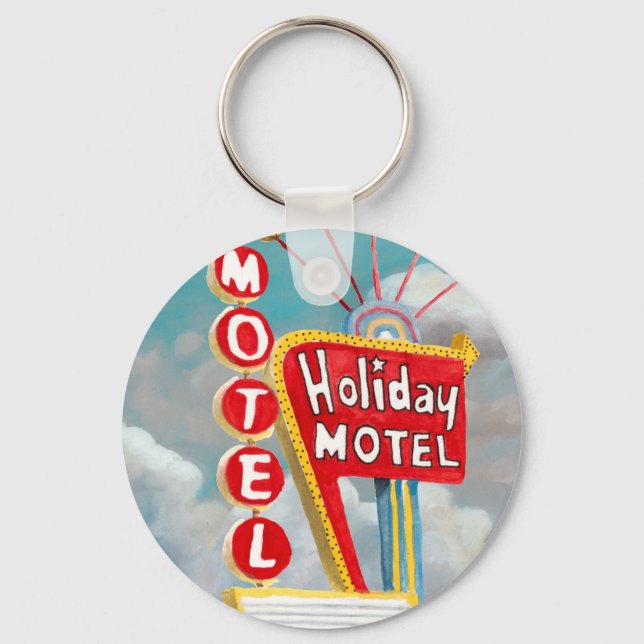 Holiday Motel Sign Key Ring (Front)