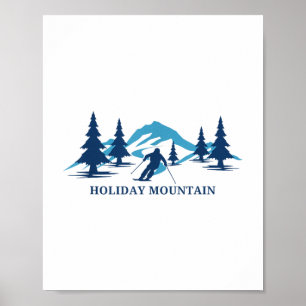 Holiday Mountain New York Ski Resort Skiing Skier Poster