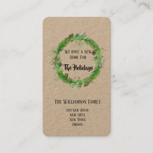 Holiday Moving Announcement Kraft Paper Cards