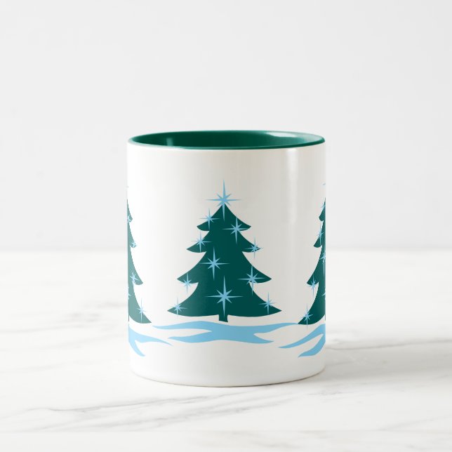 Holiday Mug Coffee Cup Festive ChristmasTree Cup (Center)