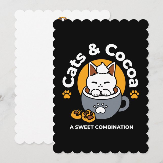 Holiday Mug Design with Cosy Cat and Paw Cookies (Front/Back)
