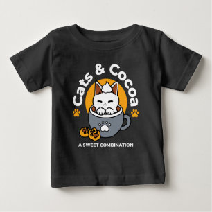 Holiday Mug Design with Cosy Cat and Paw Cookies Baby T-Shirt