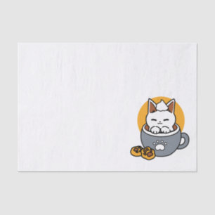 Holiday Mug Design with Cosy Cat and Paw Cookies Tissue Paper