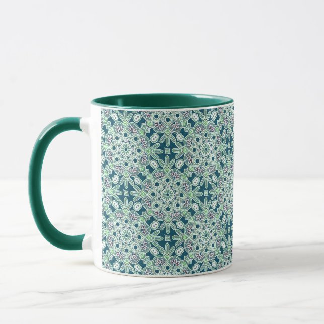 Holiday mug green boho (Left)