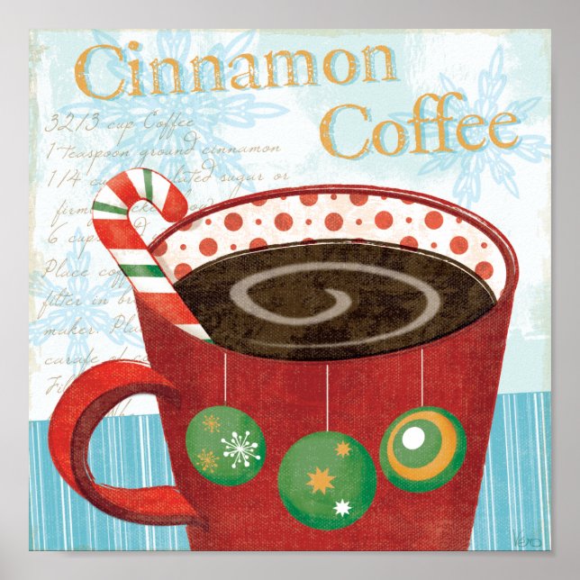 Holiday Mug with Cinnamon Coffee Poster (Front)