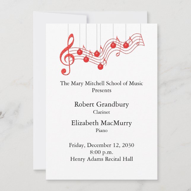 Holiday Musical Recital Program (Front)