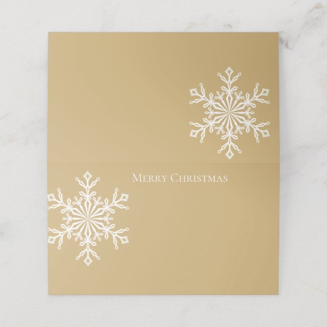 Holiday Name Place Card-Snowflake Card (Outside Unfolded)