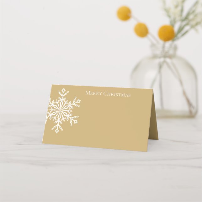 Holiday Name Place Card-Snowflake Card (Front)