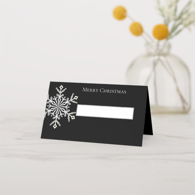 Holiday Name Place Card-Snowflake Place Card (Front)