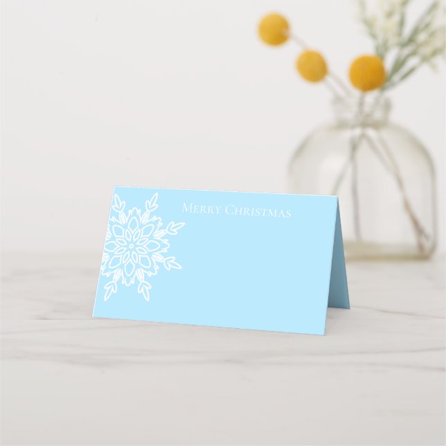 Holiday Name Place Card-Snowflake Place Card (Front)