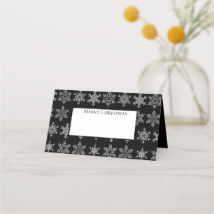 Holiday Name Place Card-Snowflakes Card
