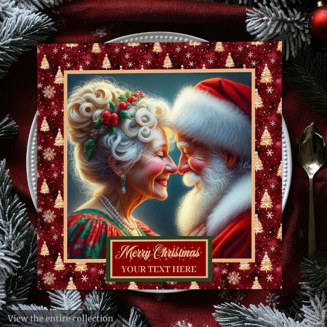 Holiday Napkins Red Gold Green Christmas Design (Holiday Napkins Red Gold Green Christmas Design)