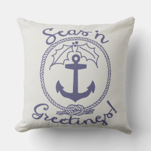 Holiday Nautical   Seas 'n Greetings Cushion