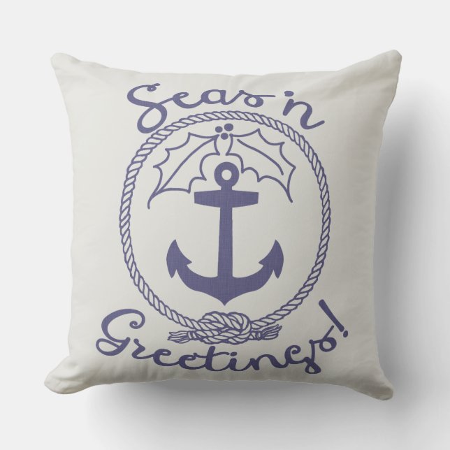 Holiday Nautical | Seas 'n Greetings Cushion (Front)
