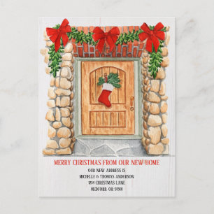 Holiday New Address Moving Announcement Postcard