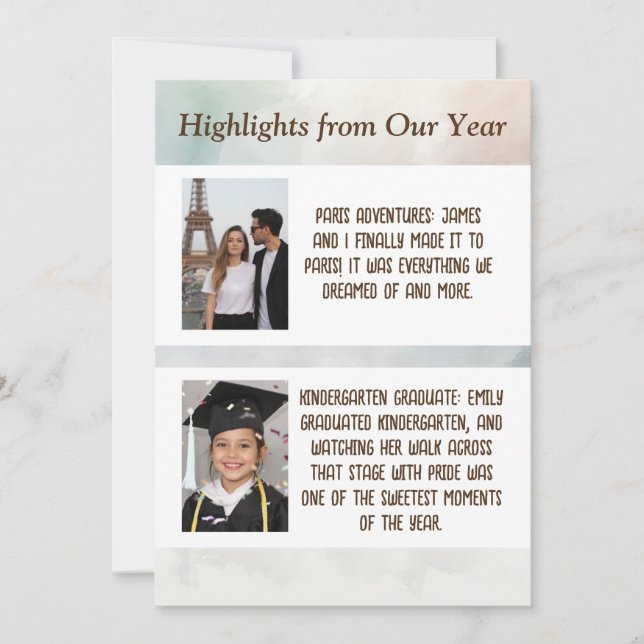 Holiday New Year Newsletter Custom Photos Card (Front)