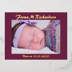 Holiday Newborn Birth Announcement by Parents
