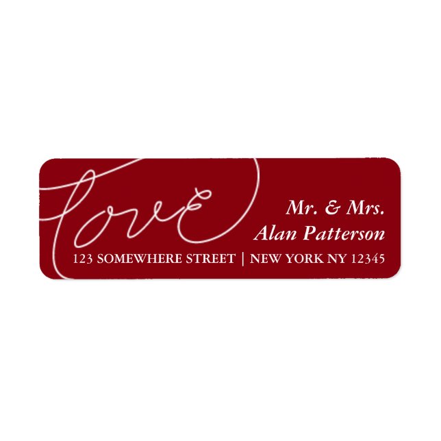Holiday Newlywed Love Address Label Return Address Label (Front)
