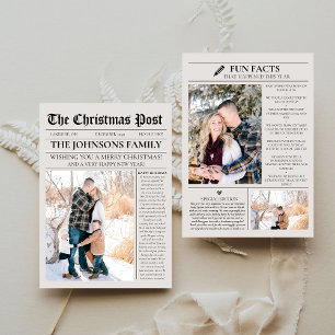 Holiday Newspaper Christmas Cards with Photo