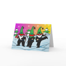 Holiday Ninja Elves Greeting Card