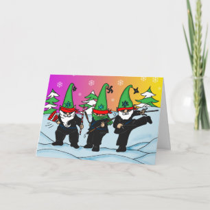 Holiday Ninja Elves Greeting Card