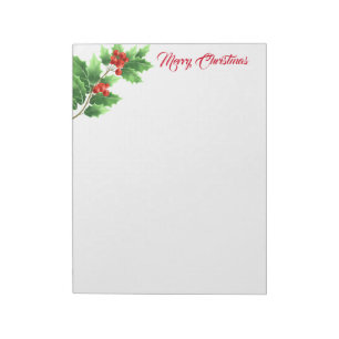 Holiday Notepad-Holly Notepad