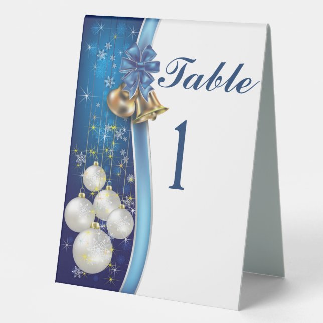 Holiday Numbered Customise  Table Tent Sign (Front)