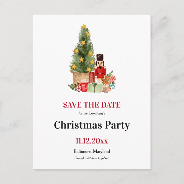 Holiday Nutcracker | Christmas Party Save The Date Announcement Postcard (Front)