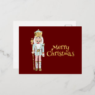 Holiday Nutcracker Custom Real Foil Postcard
