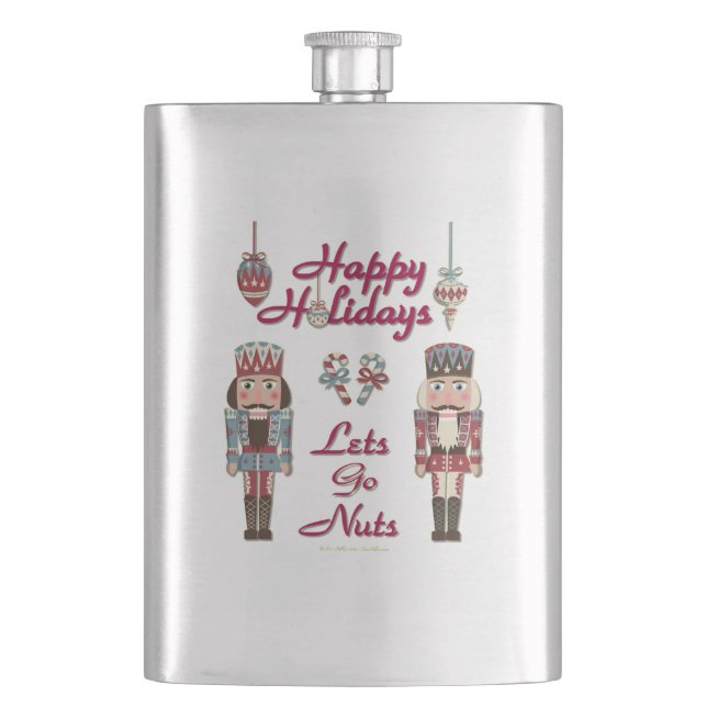 Holiday Nutcracker Lets Go Nuts Hip Flask (Front)