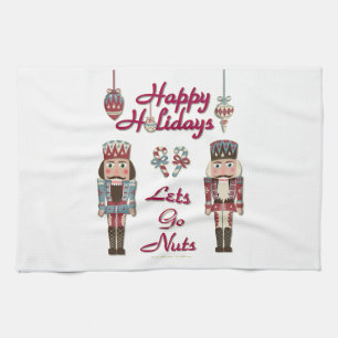 Holiday Nutcracker Lets Go Nuts Tea Towel