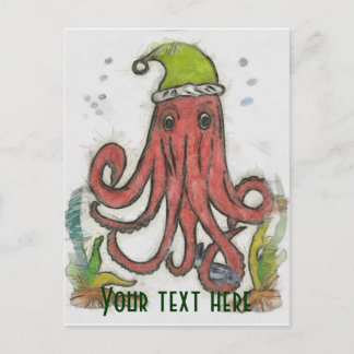 Holiday octopus Holiday Postcard