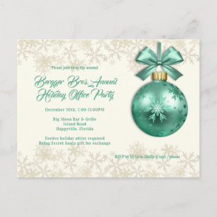 Holiday Office Party Invitation Template Postcard