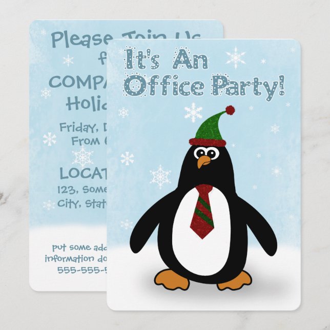 Holiday Office Party Invitations (Front/Back)