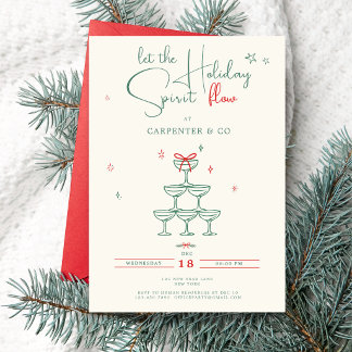 Holiday Office Party Let the Holiday Spirit flow Invitation