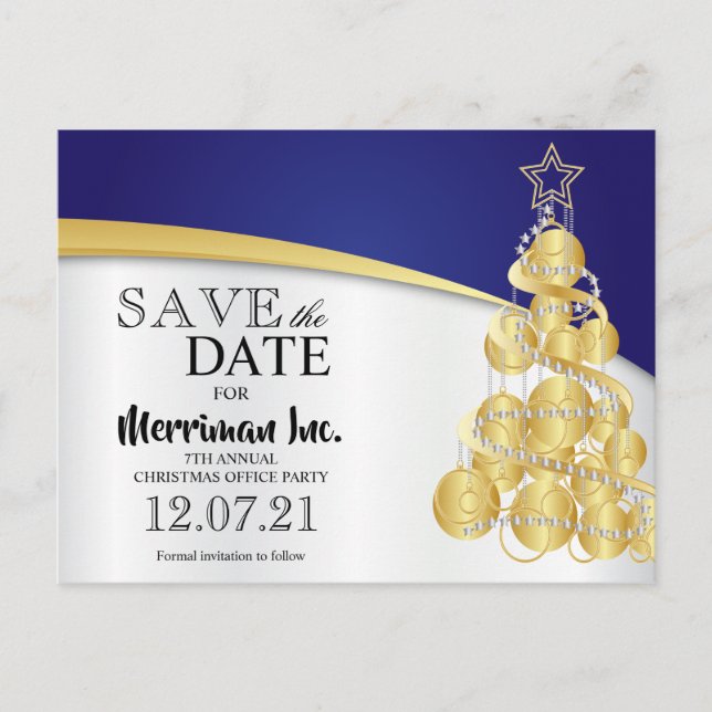 Holiday Office Party - Save the Date Announcement Postcard (Front)