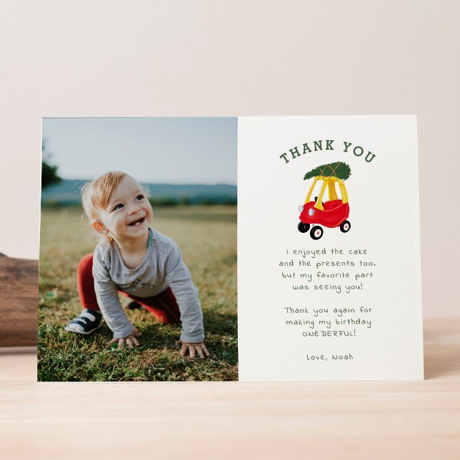 Holiday Onederful Birthday Photo Thank You Cards (Creator Uploaded)