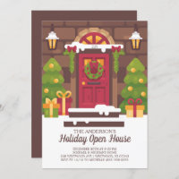 Holiday Open House Christmas Party Invitation