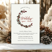 Holiday Open House Festive Wreath Christmas Party