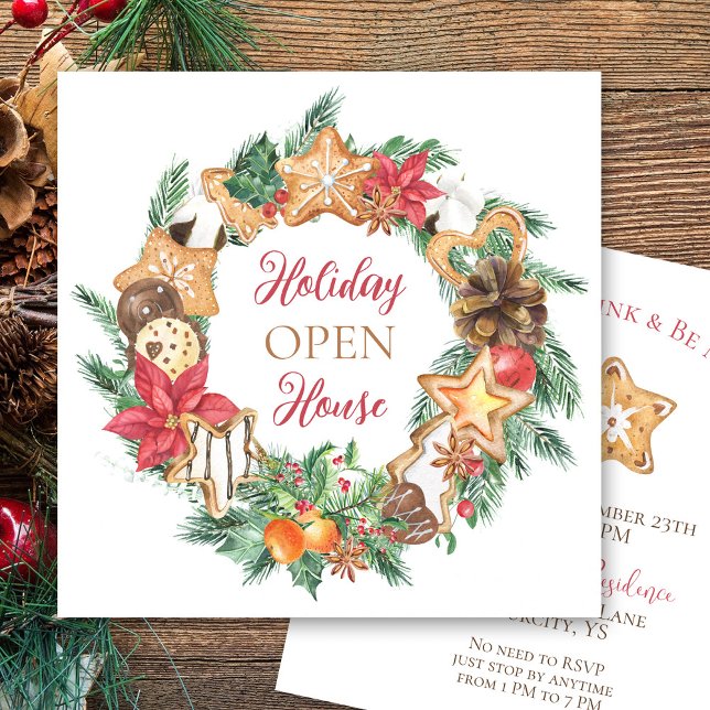 Holiday open house Gingerbread Christmas Invitation (Creator Uploaded)