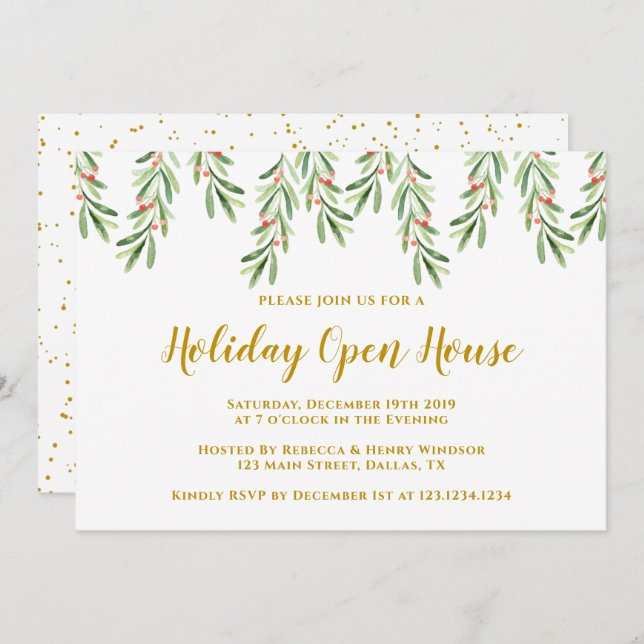 Holiday Open House Invitation, Holiday Invites (Front/Back)
