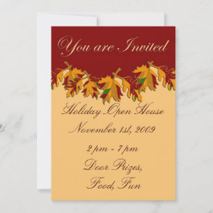 Holiday Open House November Thanksgiving Card